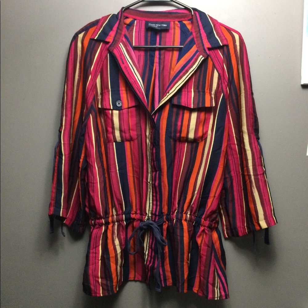 Multi vertical stripped blouse